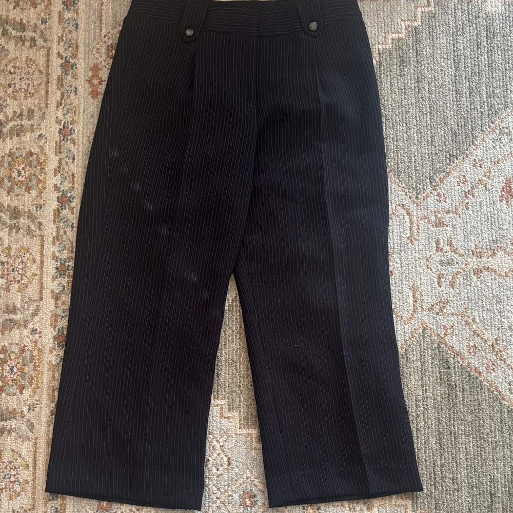 Tailored Black Pinstripe Dress Pants